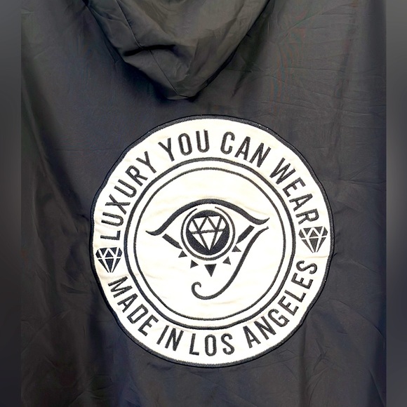 BlueMoon Streetwear Black Hoodie Windbreaker size Large - Picture 3 of 9